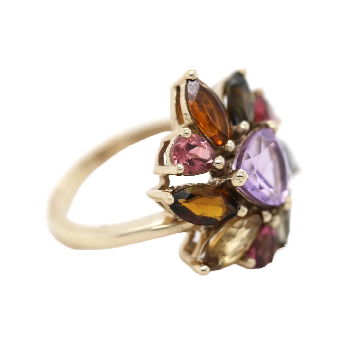 Tourmaline - Amethyst Plated in Yellow Gold Ring