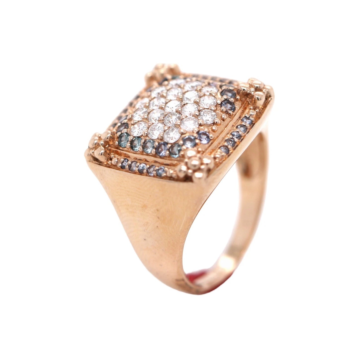 Color Change Garnet- Diamond Ring