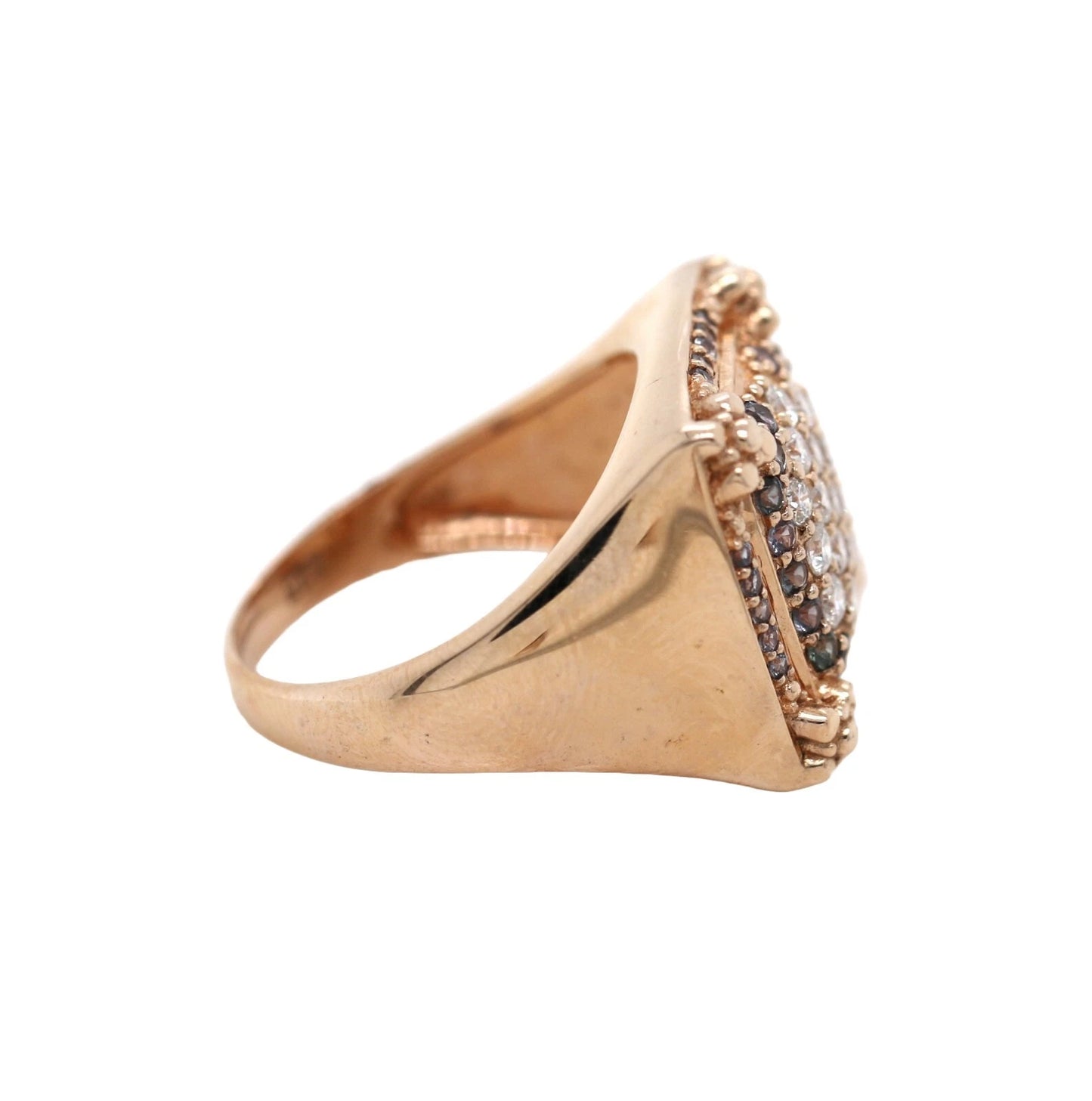 Color Change Garnet- Diamond Ring