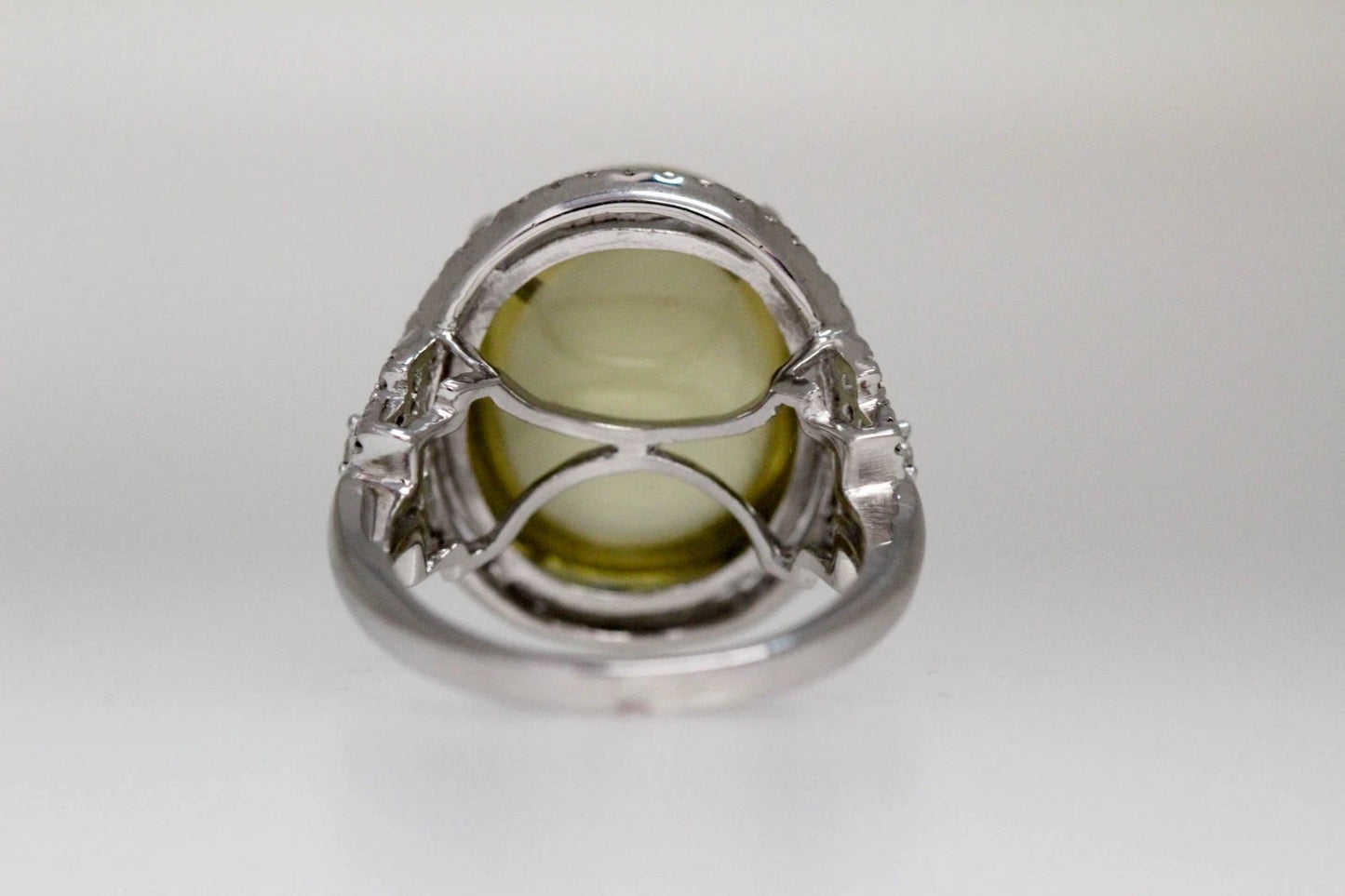DOT925 Sterling Silver - Lemon Quartz - White Topaz Ring DOT
