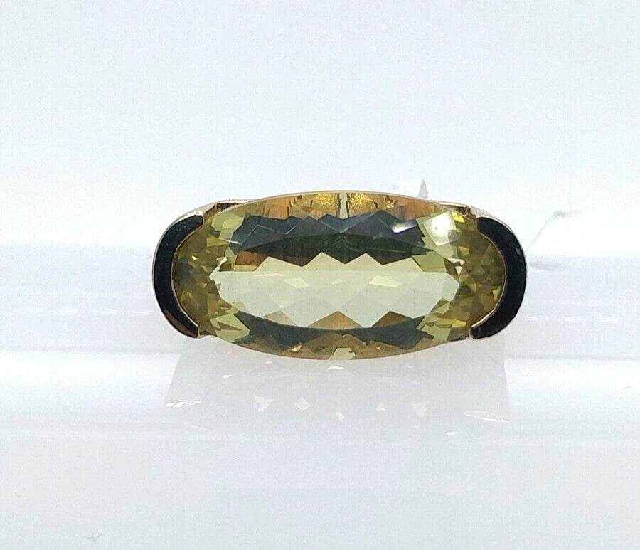 Lemon Quartz- Orange Sapphire Ring