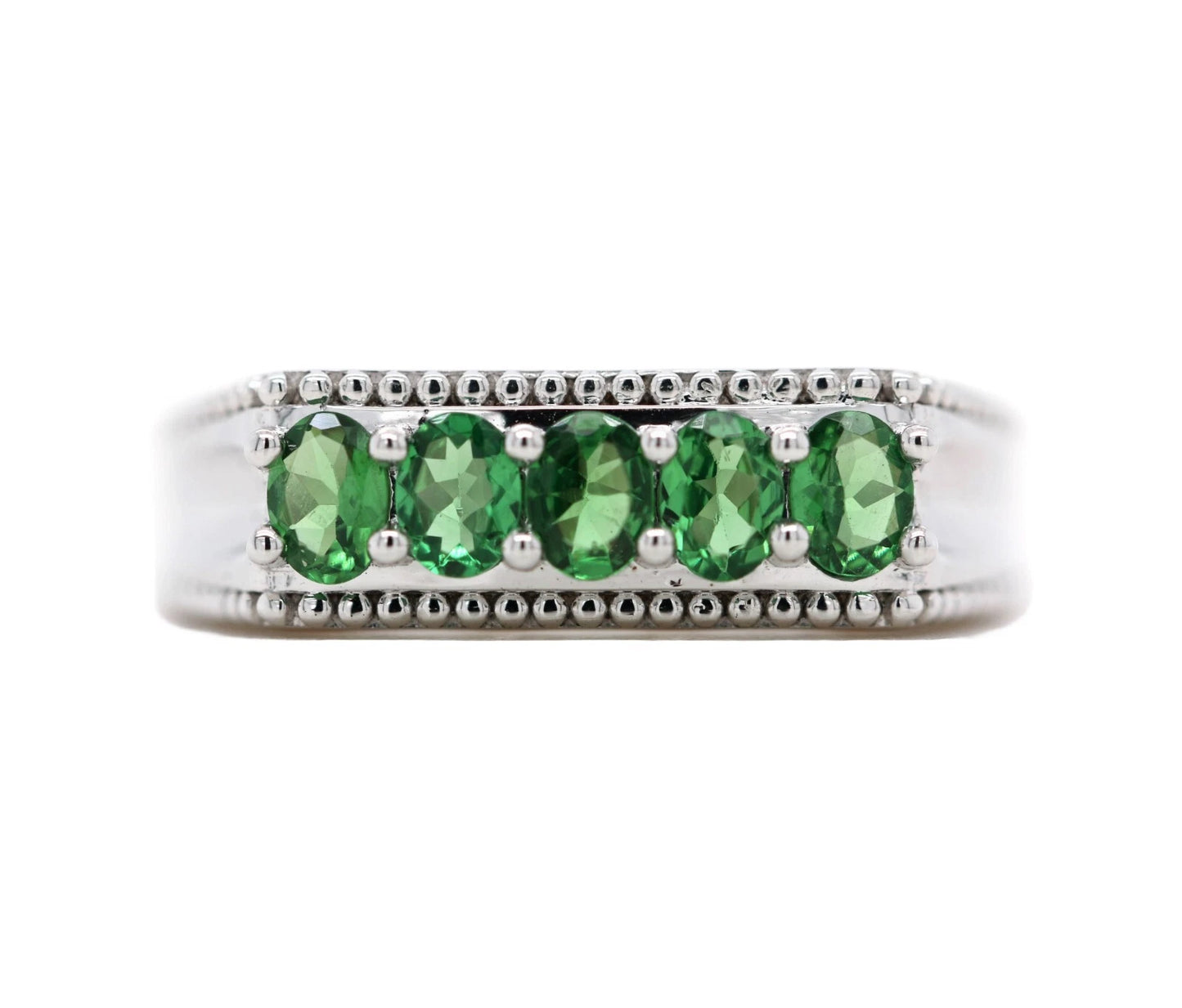 Attractive Tsavorite Silver Ring