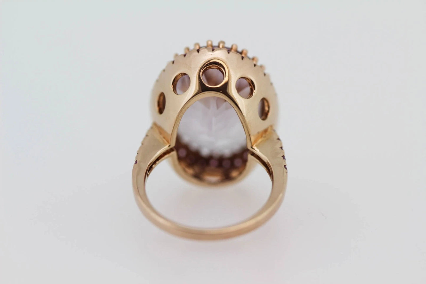 925 Rose Vermeil - Pink Amethyst - Pink Sapphire Ring -18DOT05 cts