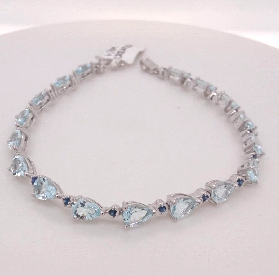 Elegance Aquamarine- Sapphire Bracelet