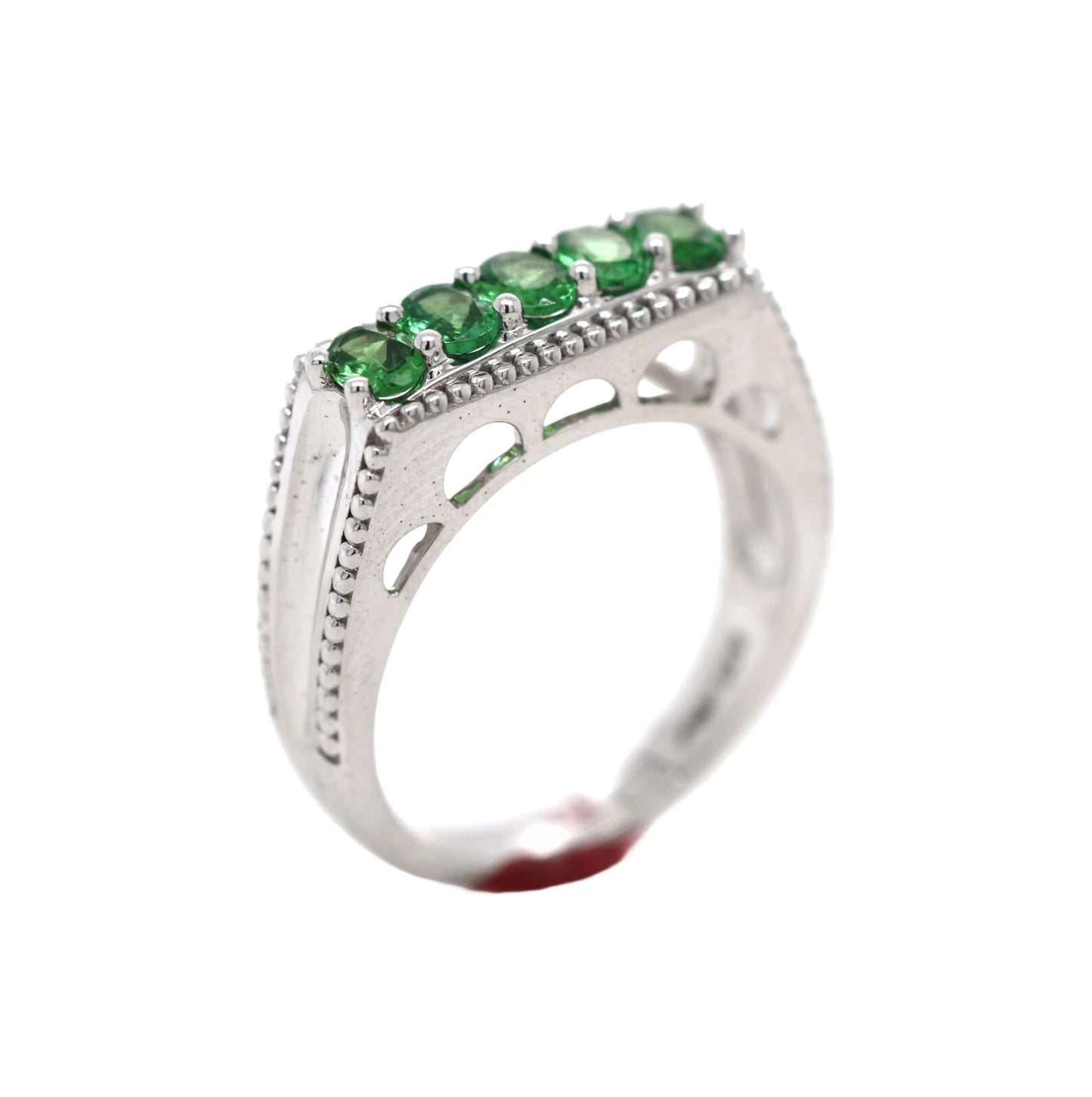 Attractive Tsavorite Silver Ring