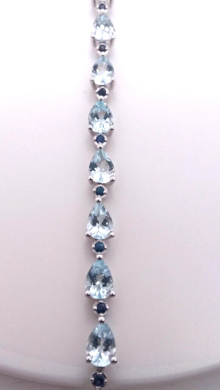 Elegance Aquamarine- Sapphire Bracelet