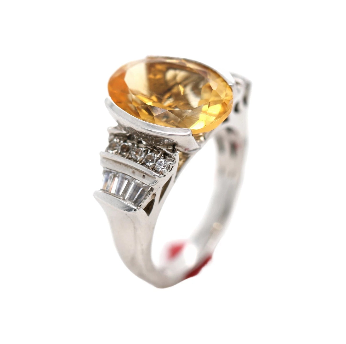 Citrine - Cubic Zirconia - White Topaz Ring