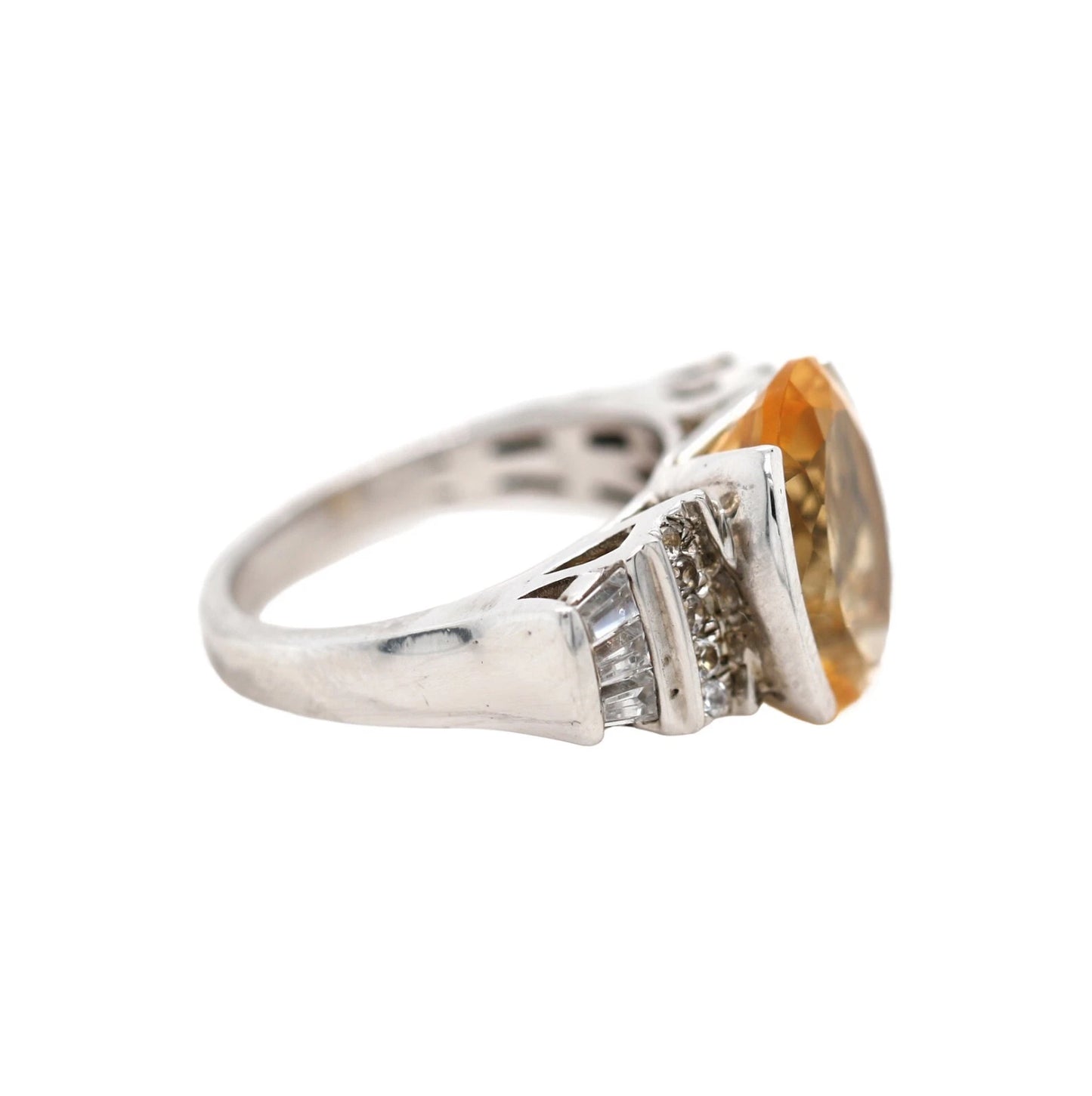 Citrine - Cubic Zirconia - White Topaz Ring