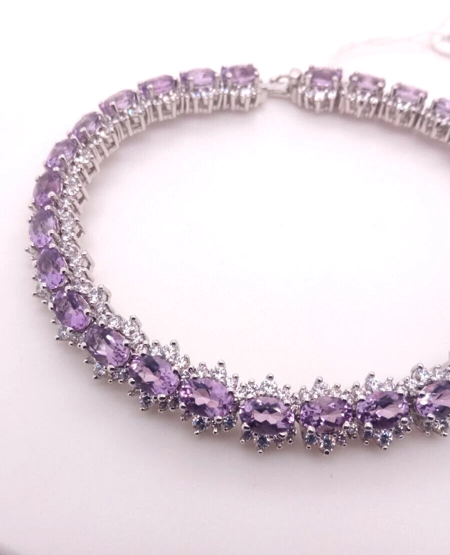 Amethyst- White Topaz Bracelet