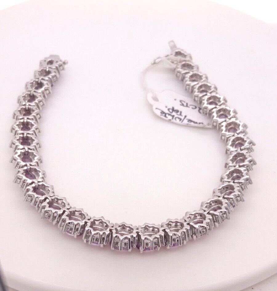 Amethyst- White Topaz Bracelet