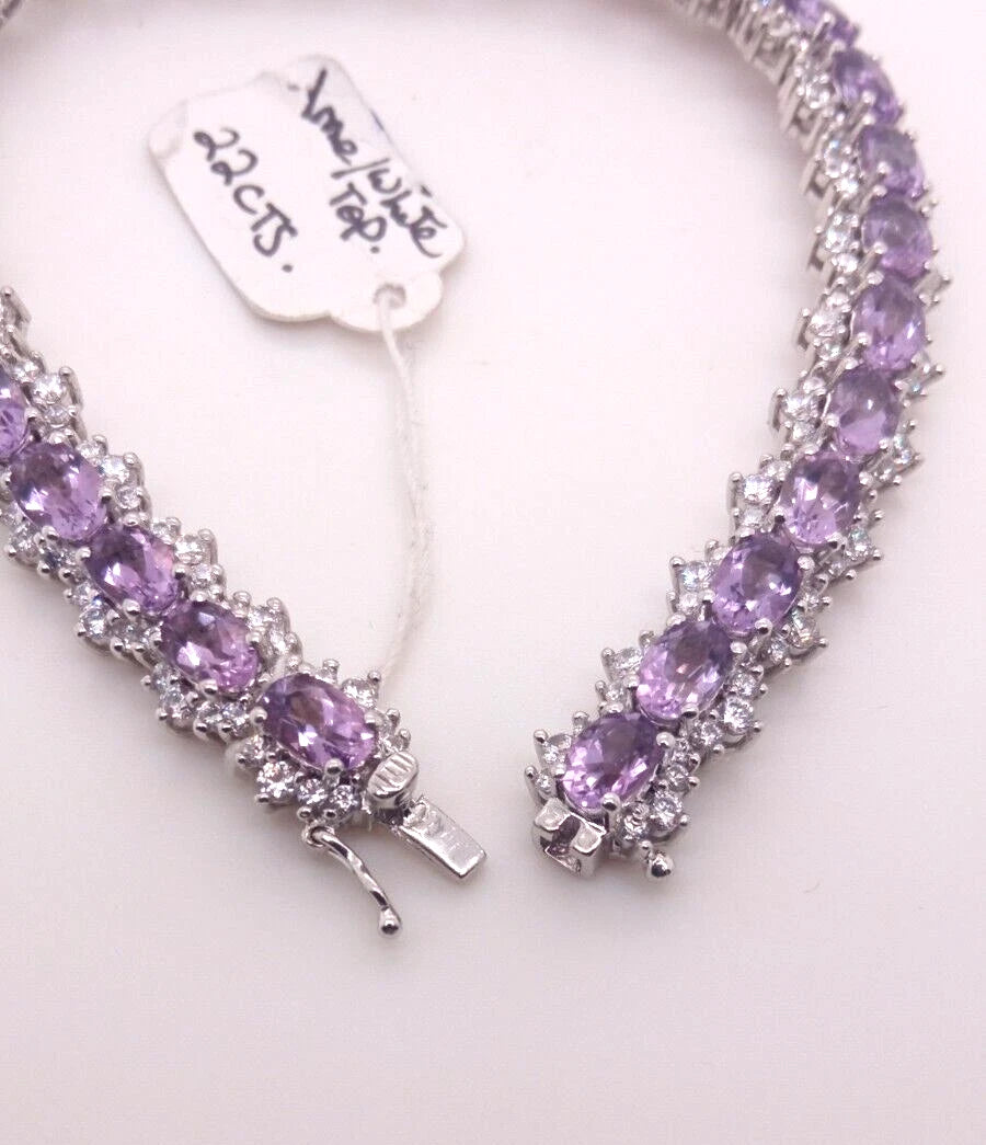 Amethyst- White Topaz Bracelet