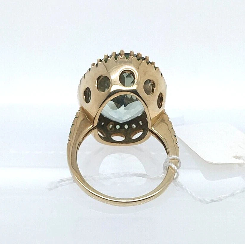 Green Amethyst- Tsavorite Ring