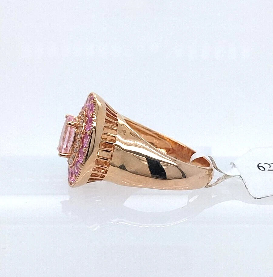 Morganite- Pink Sapphire - Rose Gold Plated Ring