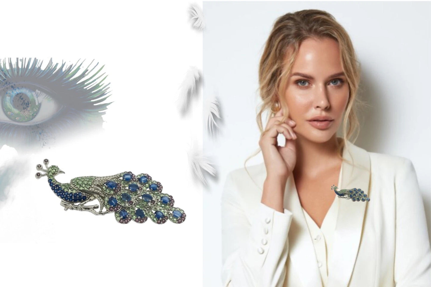 925 Kyanite-Savorite and Rhodolite Brooch