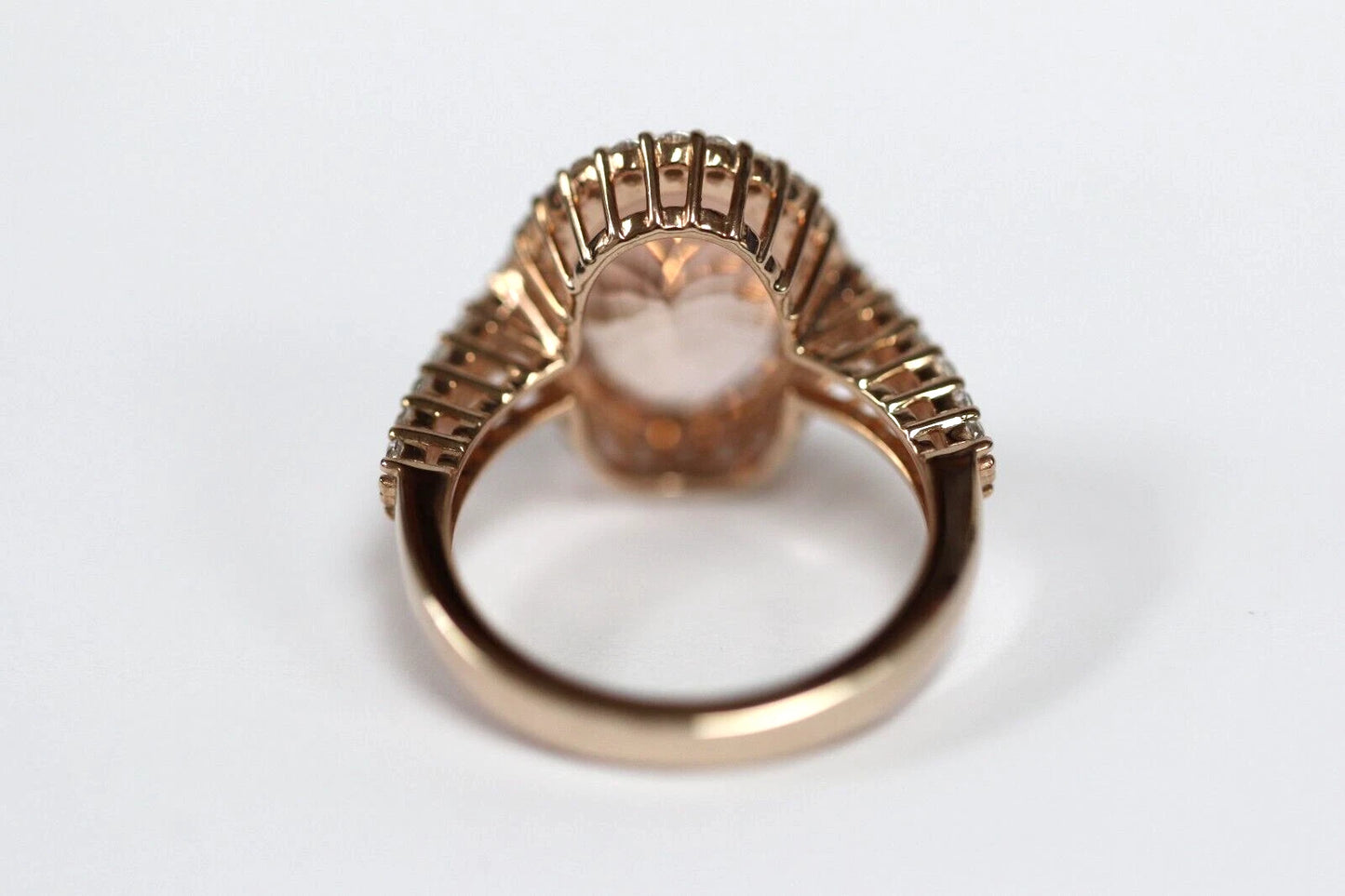 Peach Morganite - Sapphire Ring