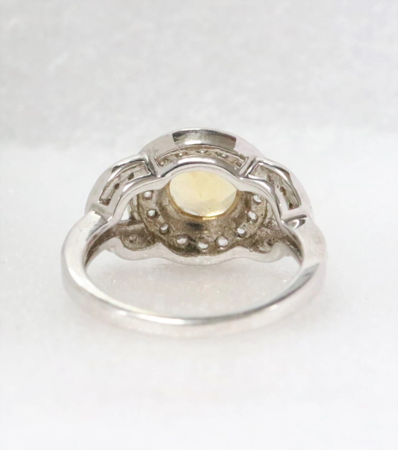 Citrine & White Topaz Silver Ring