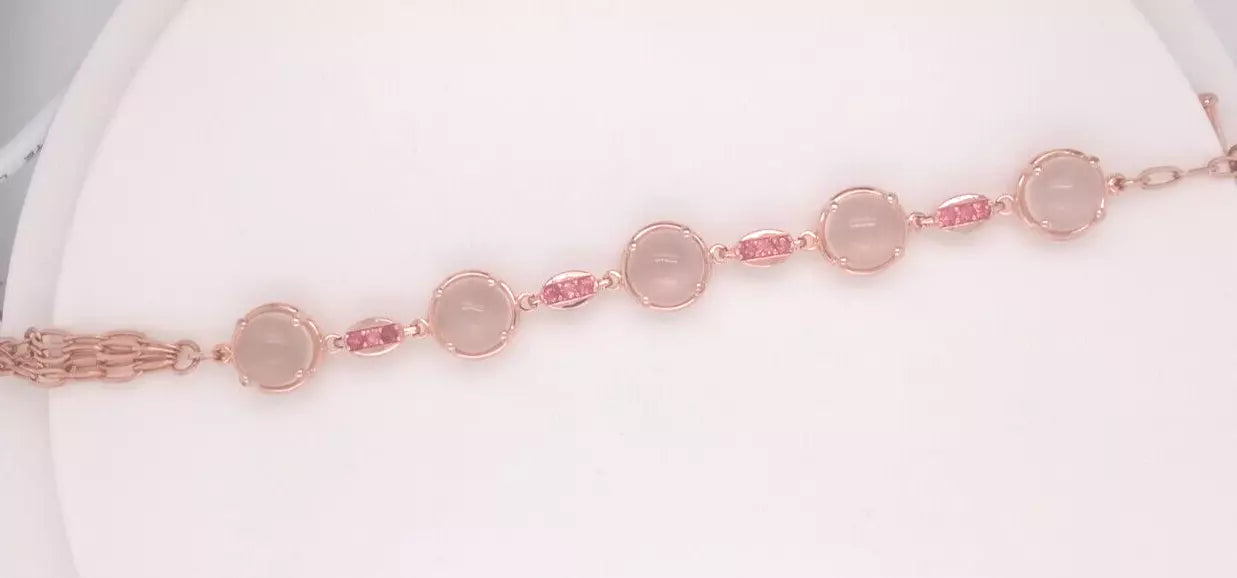 925 Silver Moonstone- Tourmaline Bracelet