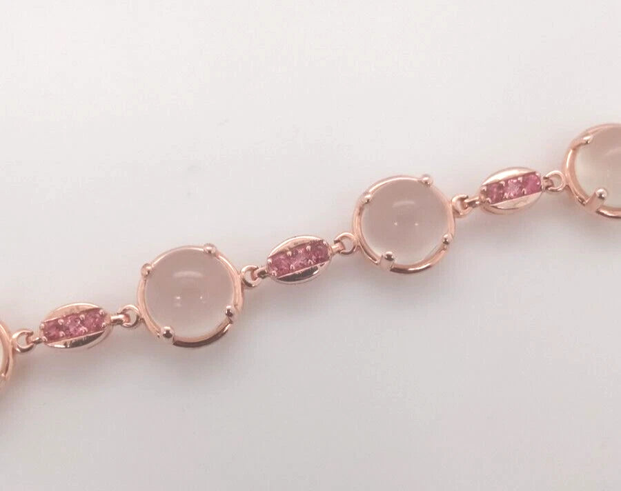 925 Silver Moonstone- Tourmaline Bracelet