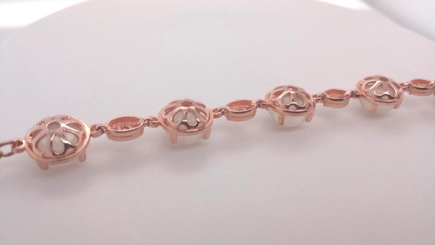 925 Silver Moonstone- Tourmaline Bracelet