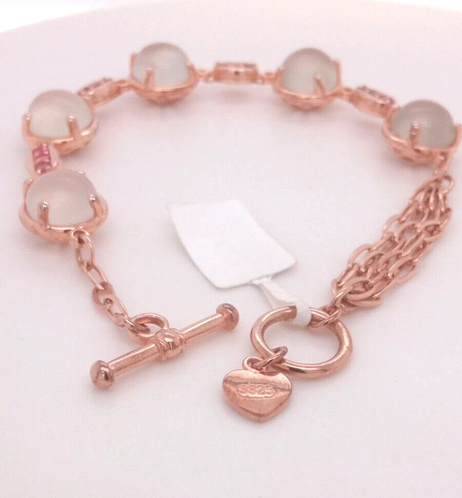 925 Silver Moonstone- Tourmaline Bracelet