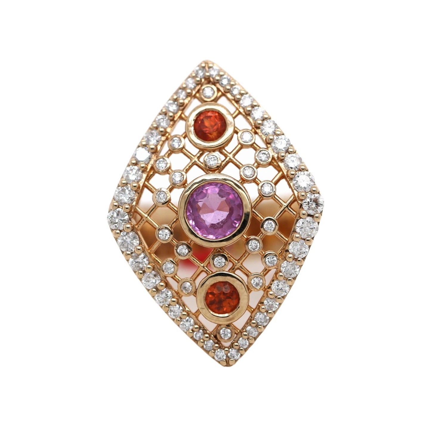 Unique Orange - Pink Sapphire Ring