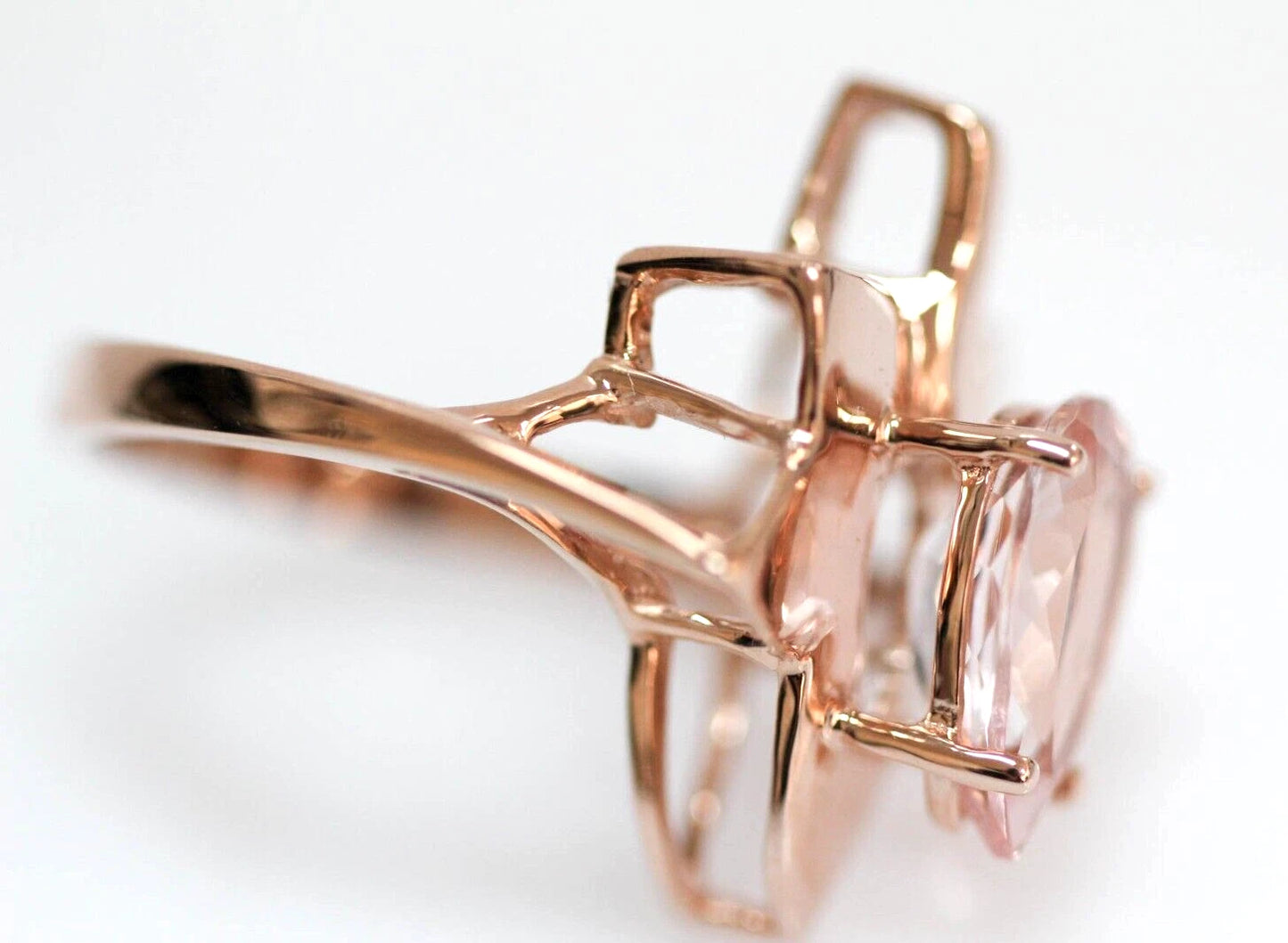 Unique Design Morganite Rose Gold Ring