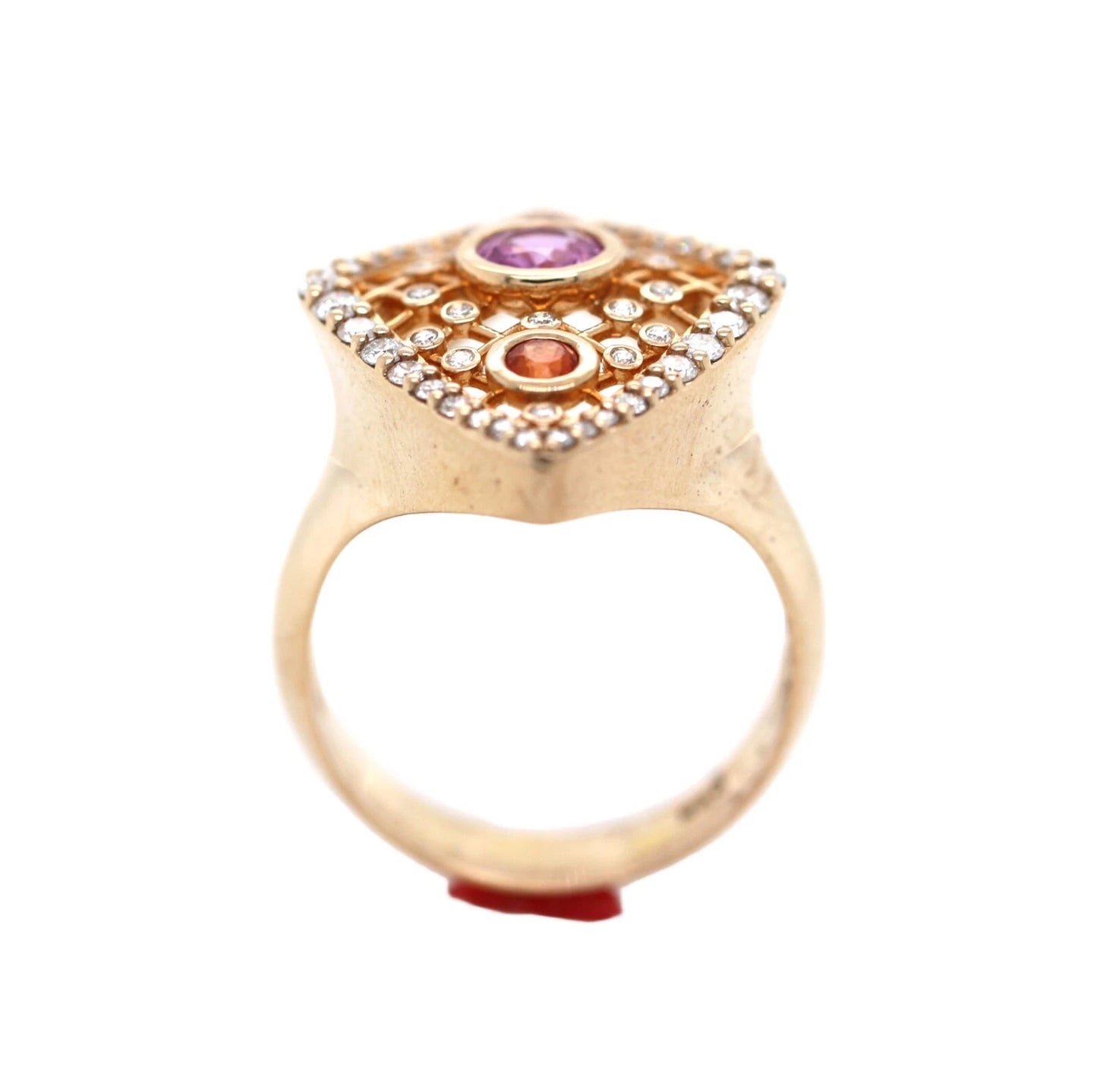 Unique Orange - Pink Sapphire Ring