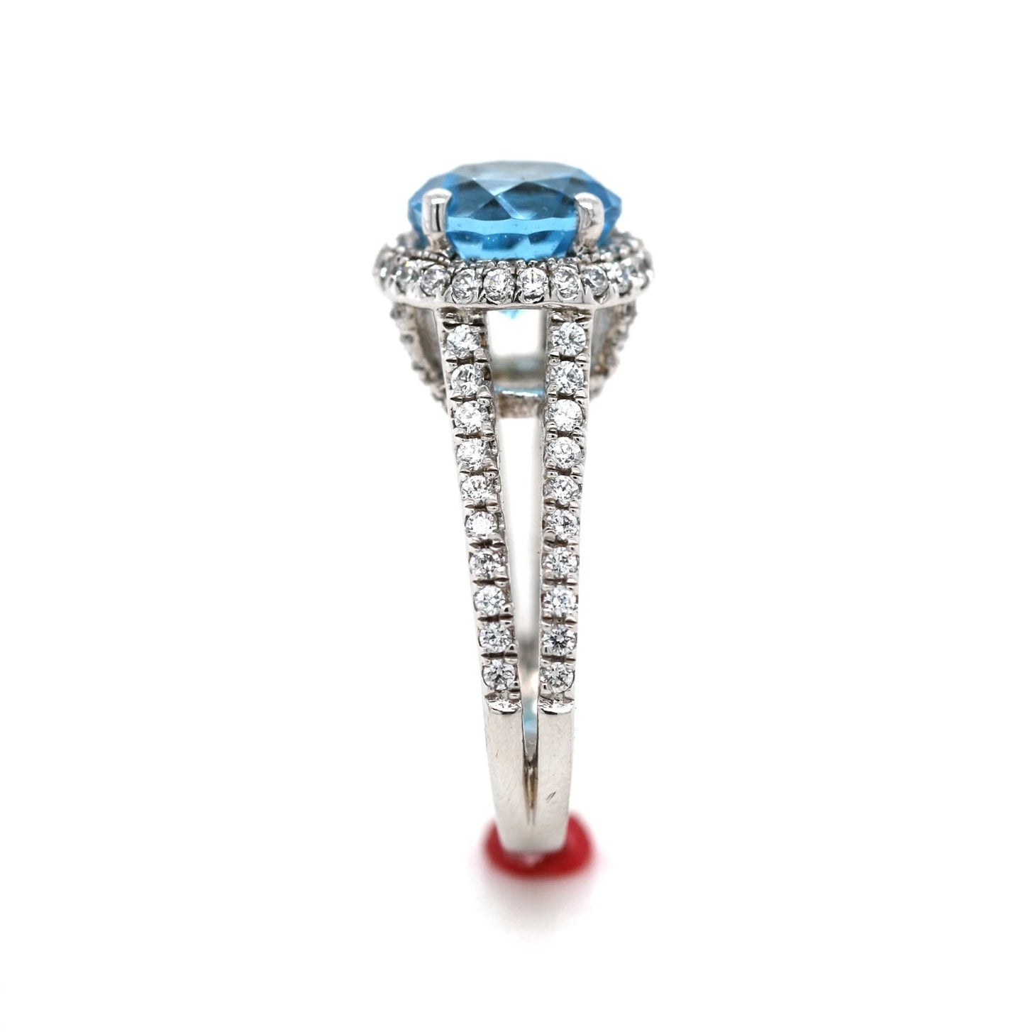 Swiss Blue Topaz - White Topaz Ring