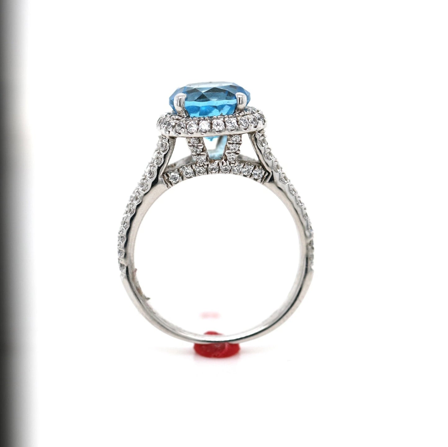 Swiss Blue Topaz - White Topaz Ring