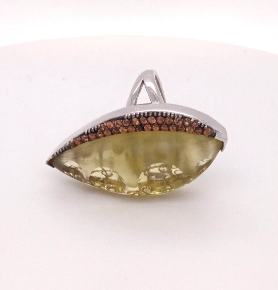 Lemon Cheese Qtz- Orange Sapphire Ring