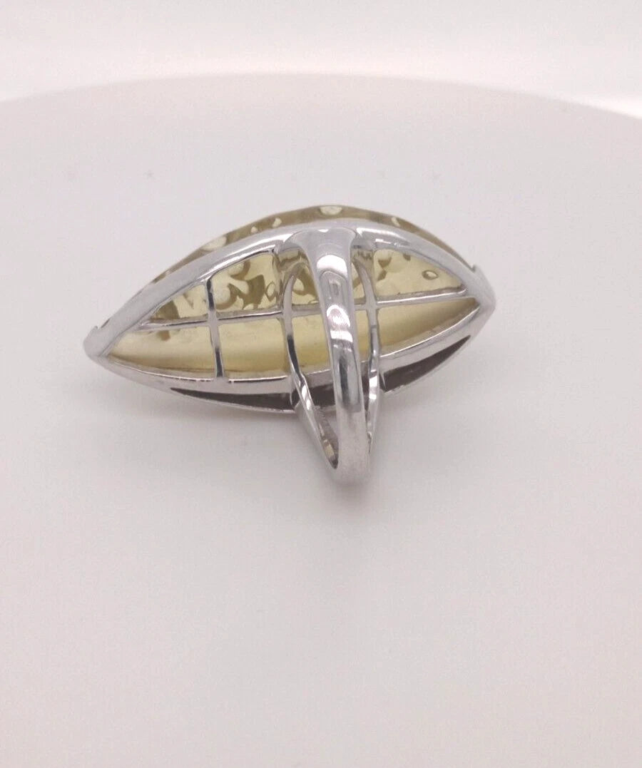 Lemon Cheese Qtz- Orange Sapphire Ring