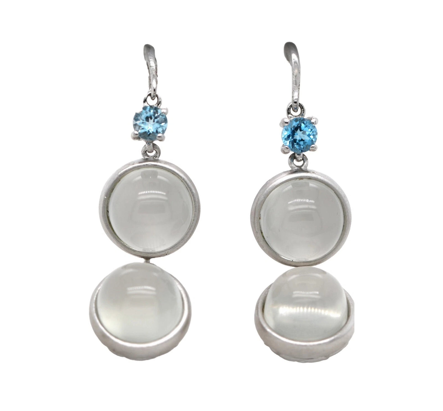 925 Moonstone - Blue Topaz Earring - 2DOT00 cts