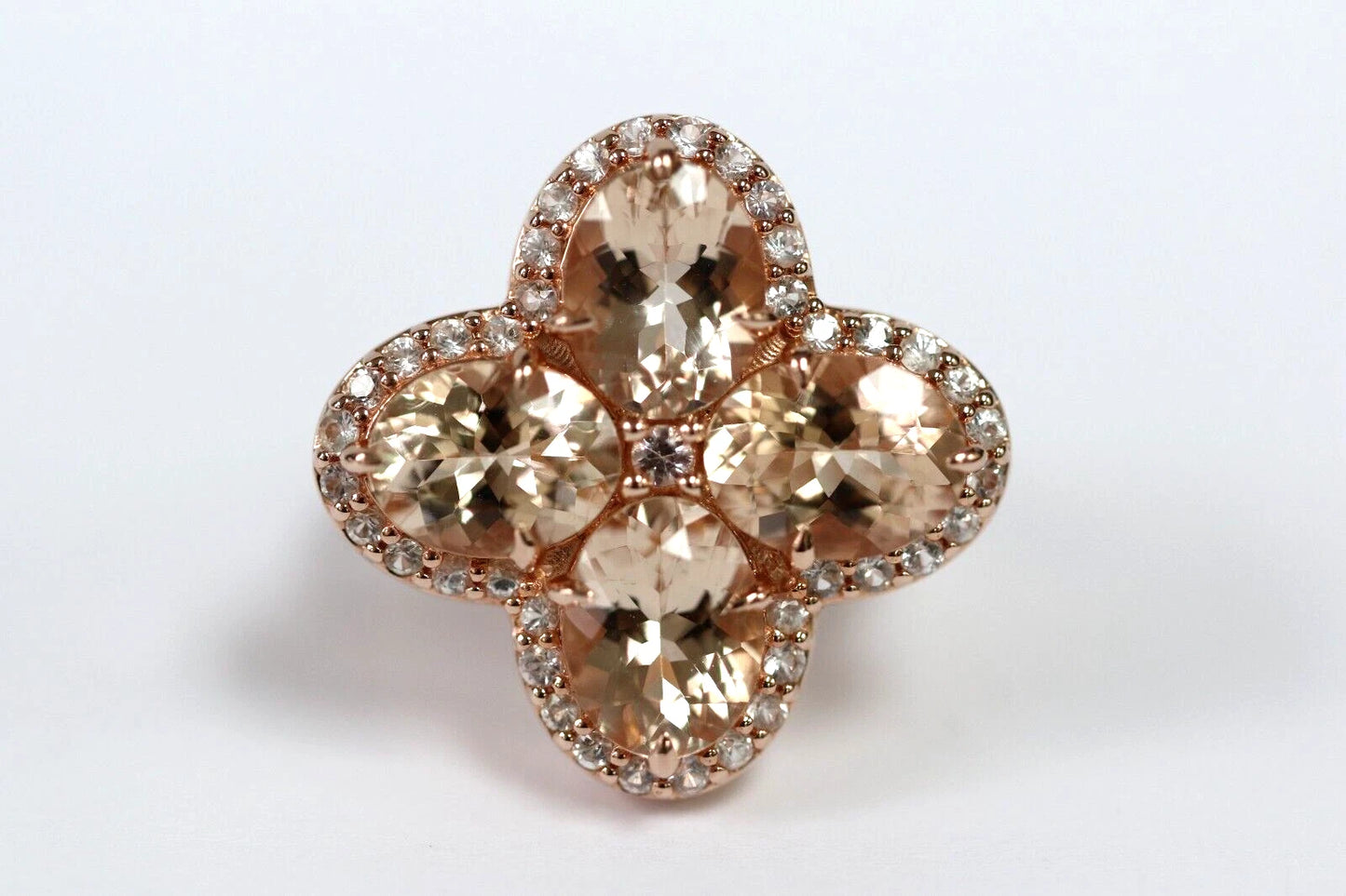 Morganite - Sapphire - Rose Gold Plated Ring