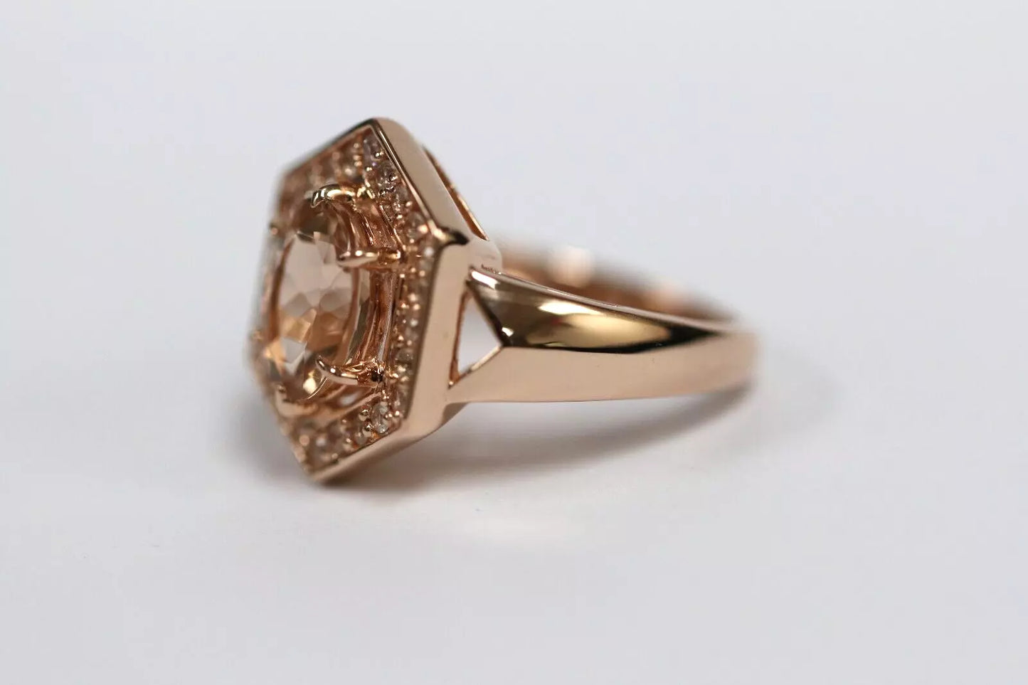 Morganite - Sapphire - Rose Gold Plated Ring