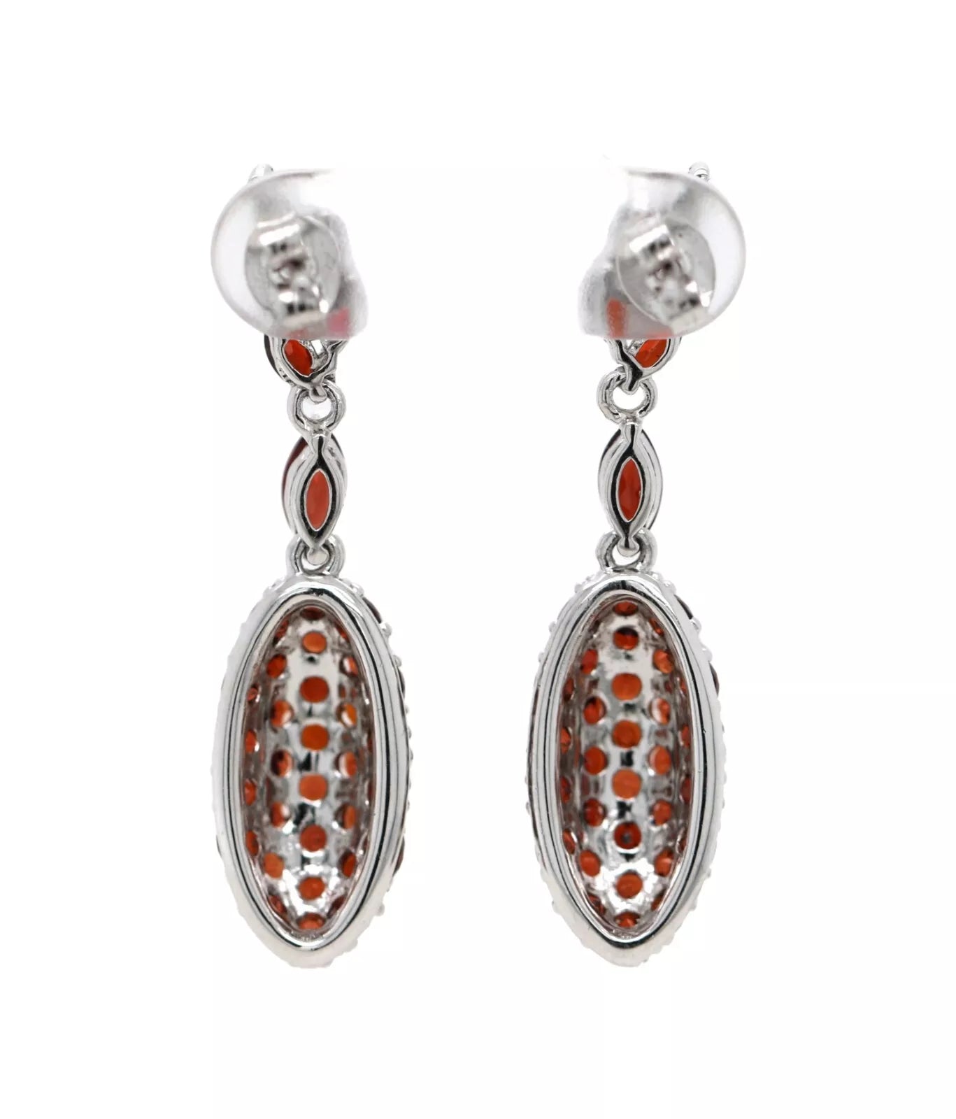 925 Sterling Silver Garnet Earring ( 6.60 cts)