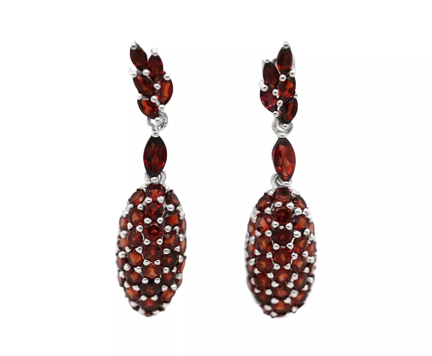 925 Sterling Silver Garnet Earring ( 6.60 cts)