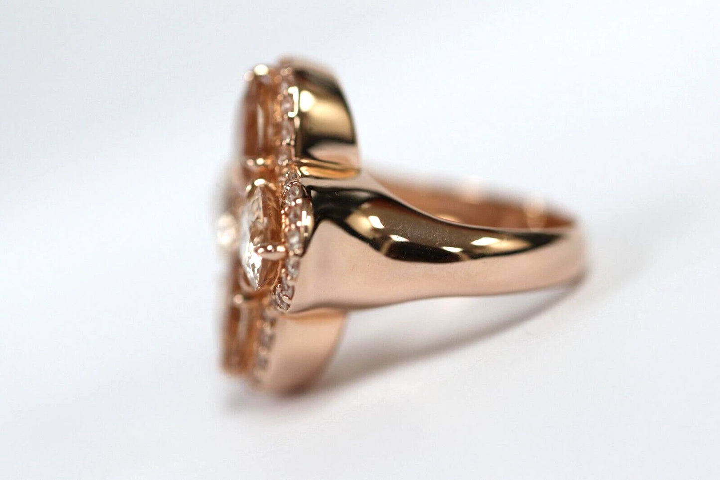 Morganite - Sapphire - Rose Gold Plated Ring
