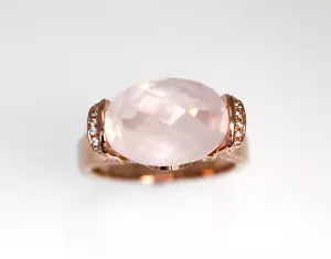 Ring-Rose Quartz - White Topaz Ring