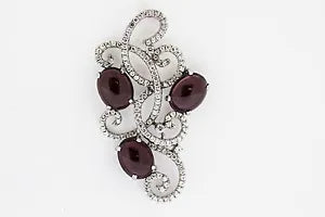 Pendant-925 Rhodolite - White Topaz Pendant -3DOT76 cts
