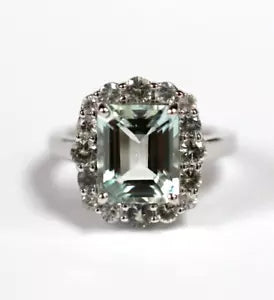 Ring-Nice Aquamarine - White Sapphire Ring