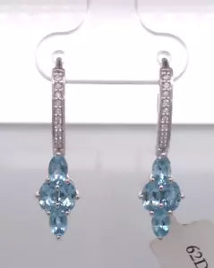 Earring-Santa Maria AQ- Diamond Lever back Earring