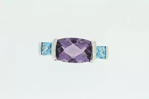 Ring-925 Amethyst - Blue Topaz Ring - 5DOT30 cts