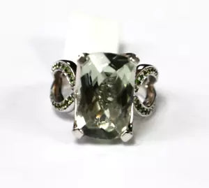 Ring-Green Ame & Chrome Diopside Ring