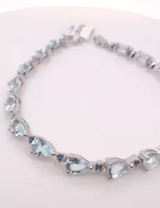 Bracelet-Elegance Aquamarine- Sapphire Bracelet