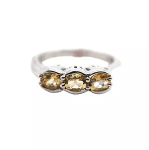 Ring-925 3 Stone Citrine Ring - 4DOT95 cts