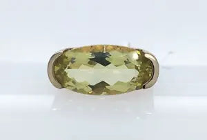 Ring-Lemon Quartz- Orange Sapphire Ring