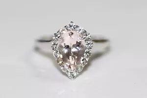 Ring-PINK MORGANITE & WHITE TOPAZ RING
