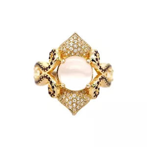 Ring-Rose Quartz - Garnet - White Topaz Ring