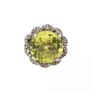 Ring-lemon Quartz - White Topaz Ring