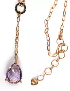 Necklace-White Topaz- Black Spinel- Amethyst Necklace
